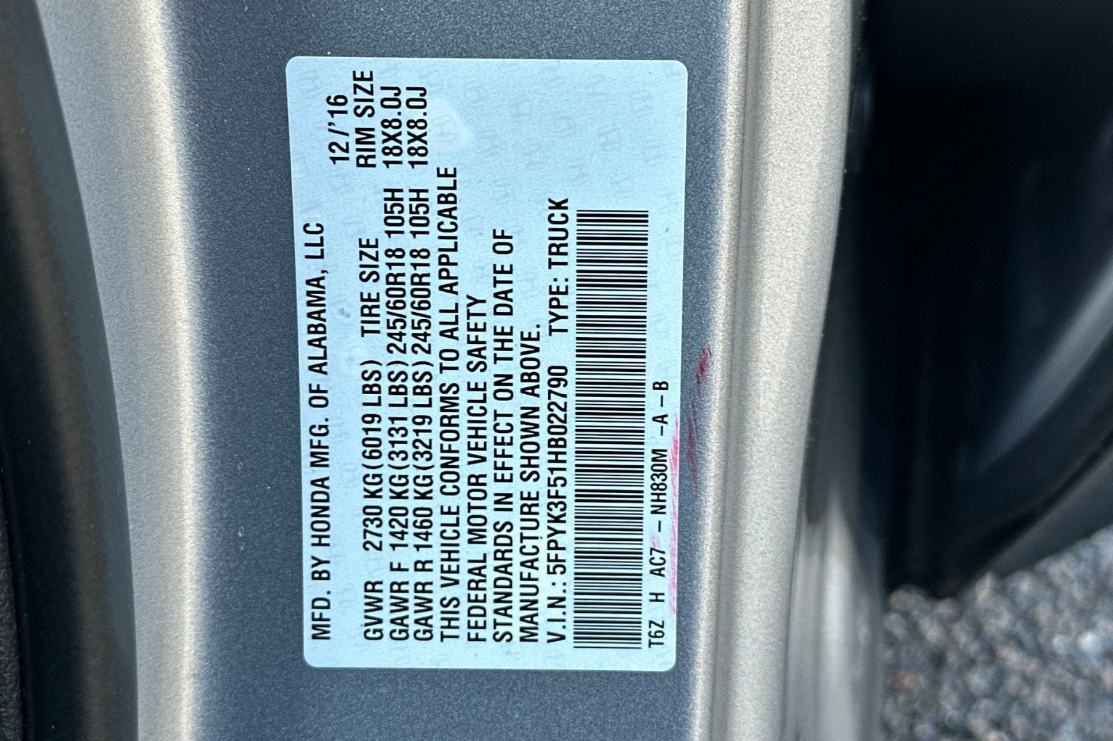 2017 Honda Ridgeline RTL