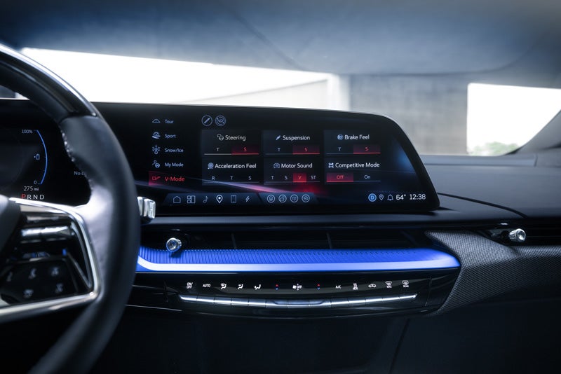 The 2026 OPTIQ-V Display Screen Displaying the V-Mode Settings | Fremont Cadillac in FREMONT CA