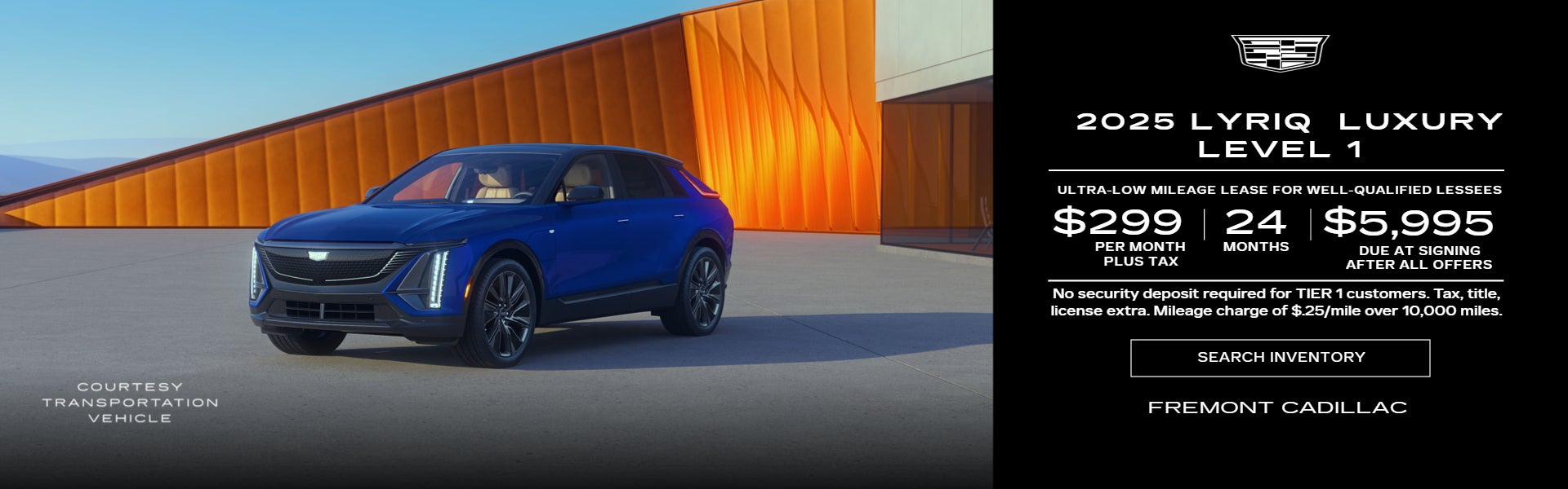 2025 CADILLAC LYRIQ (PRIOR COURTESY LOANER) LUXURY LEVEL 1