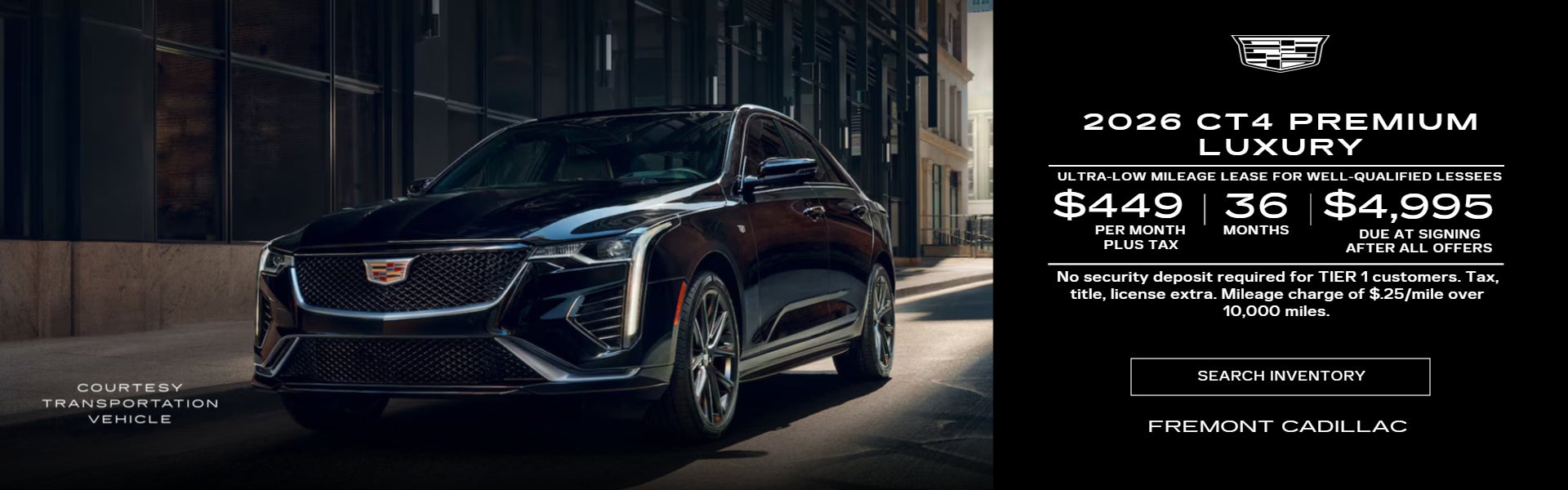 2026 CADILLAC CT4 PREMIUM LUXURY (Prior courtesy loaner)